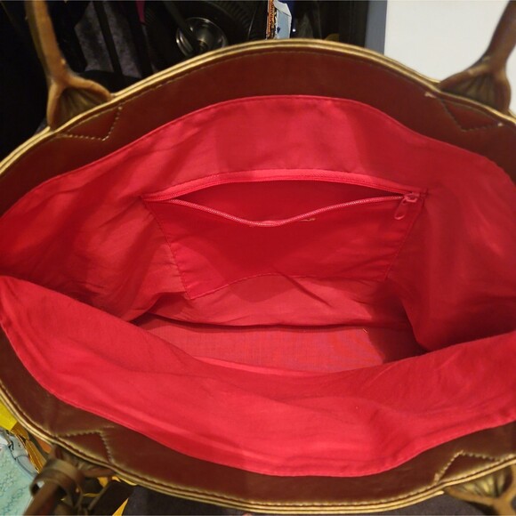 Neiman Marcus Antique Gold Faux Leather 100 Year Anniversary 1907-2007 Tote Bag - Picture 3 of 4
